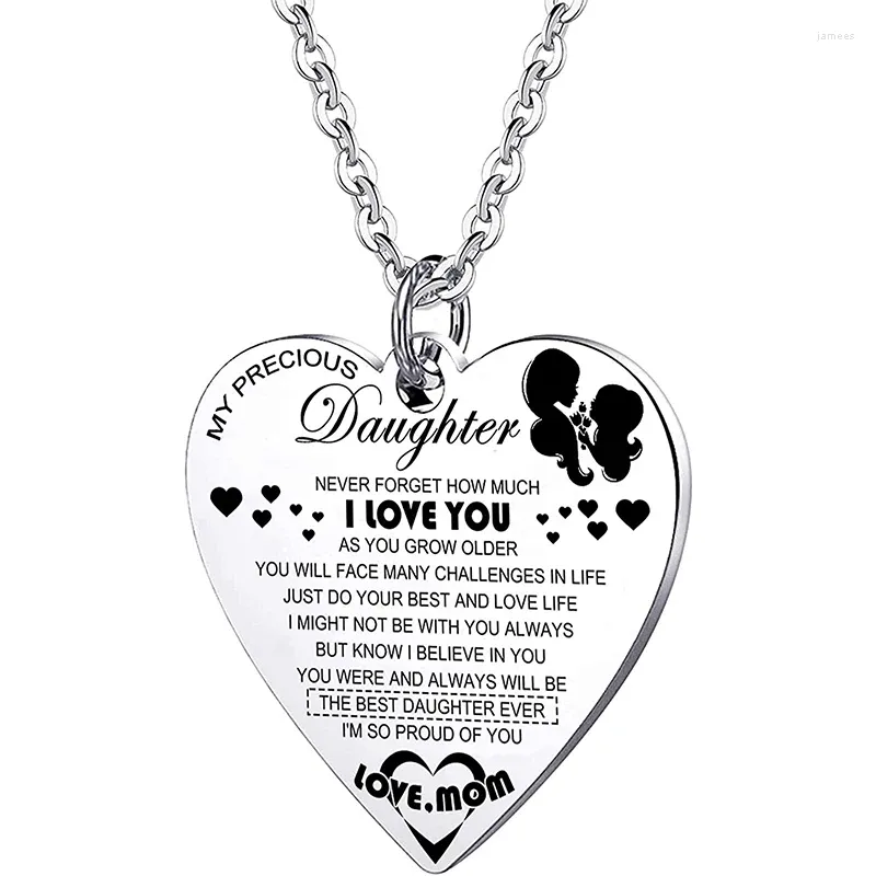 Pendant Necklaces Partner Daughter Necklace Jewelry Gift Inspirational From Mom And Dad Suitable For Daughters Granddaughters