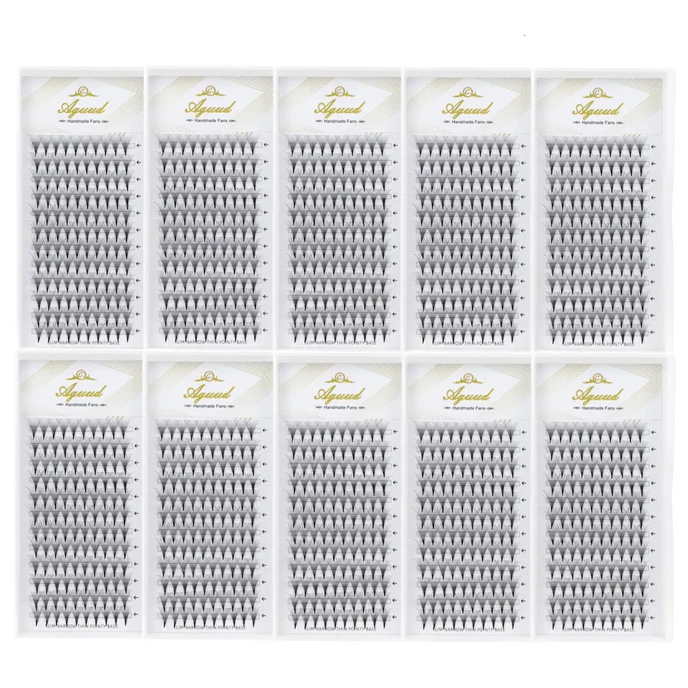 False Eyelashes AGUUD 10 trays/lot Super Premade Russian Volume Fans 3D/5D/6D/8D/10D/12D/14D Perfectly Thin Narrow Base Fake Mink Volume Eyelash 231128