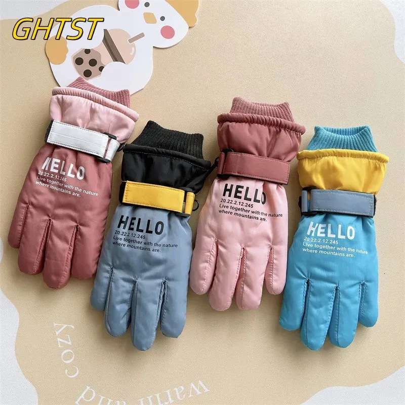 Gants de ski enfants hiver pour enfants antidérapant épaissir chaud imperméable vélo scooter snowboard vélo garçons fille 7 12 ans 231128