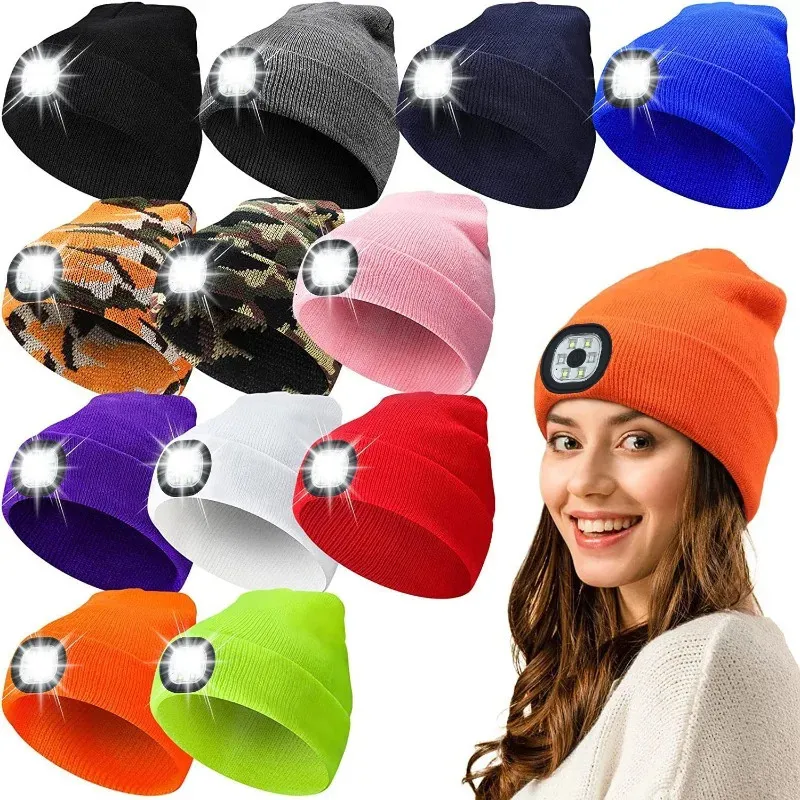 Cycling Caps Masks Keep Your Head Warm and Well Lit During Night Runs Bike Rides Led Flashlight Headlamp 231128