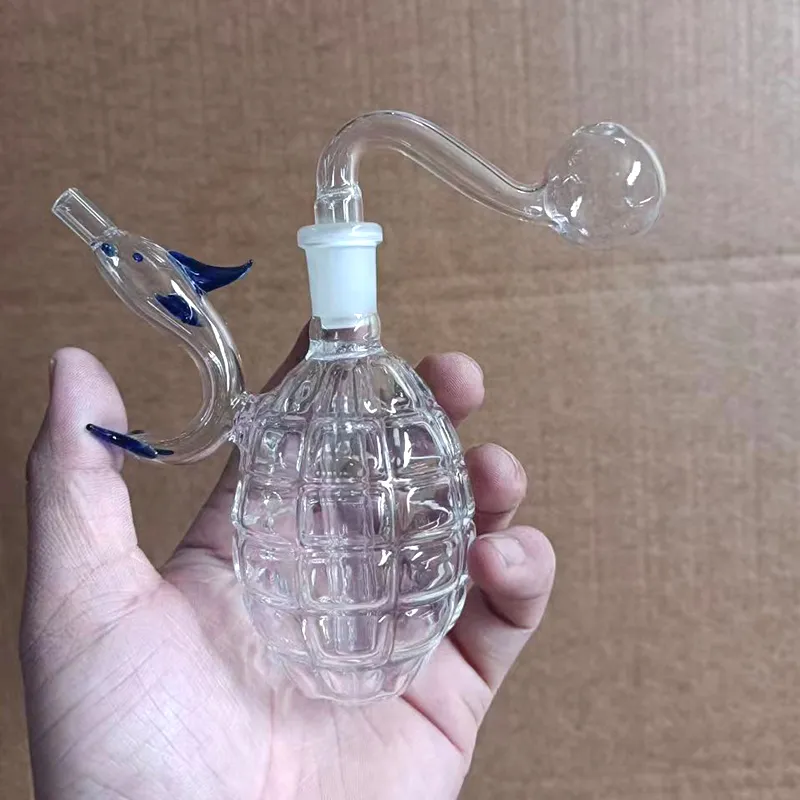 Dolphin Shape Glass Oil Burner Bong Hookah With 14mm Joint Recycler