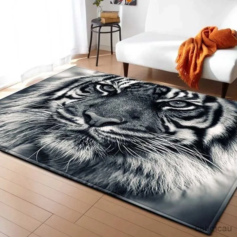 Mattor Heminredning 3D Cat/Tiger/Skull Mattor vardagsrum sovrum hemmode golvmatta matta matta kichen mat chambre alfombra