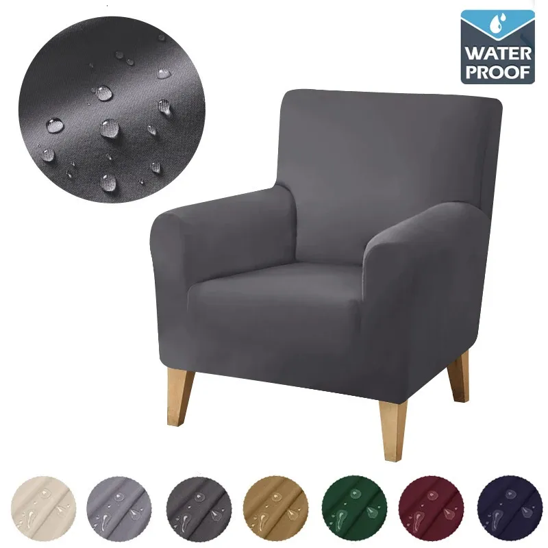 Housses de chaise Housse de fauteuil imperméable extensible amovible bras incliné housse arrière douce simple petite place canapé pour maison club 231127