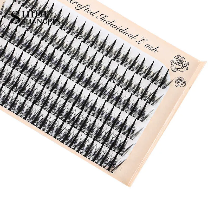 3 PCFalse Eyelashes 246 Bundles Maquillage professionnel Cils individuels Cluster Spikes Lash Wispy Premade Russian Natural Fluffy False Eyelashes Z0428