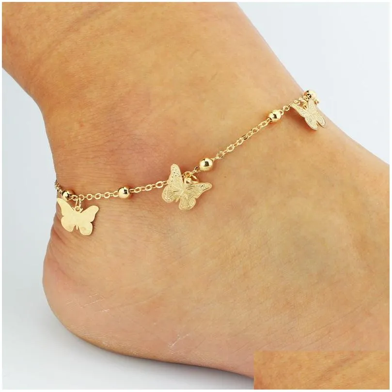 Anklets Sandals For Wedding Shoes Sandel Anklet Chain Test Stretch Gold Toe Ring Beading Bridal Bridesmaid Jewelry Drop Delivery Jewel Dhkuf