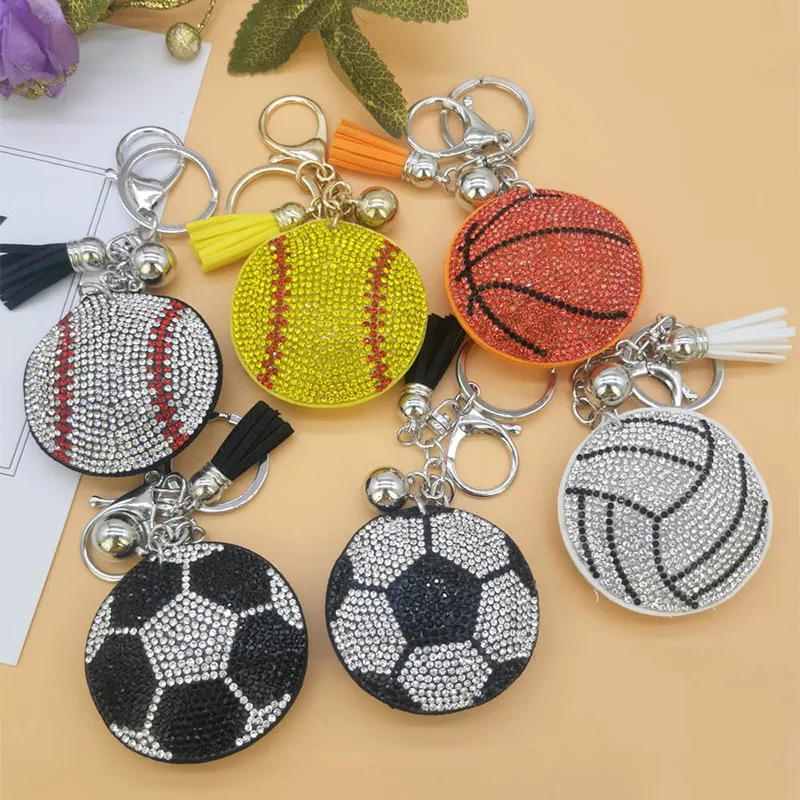 Sports Baseball Keychain Diamond Keychains Luggage Decoration Key Chains Keyring Fashion Accessories