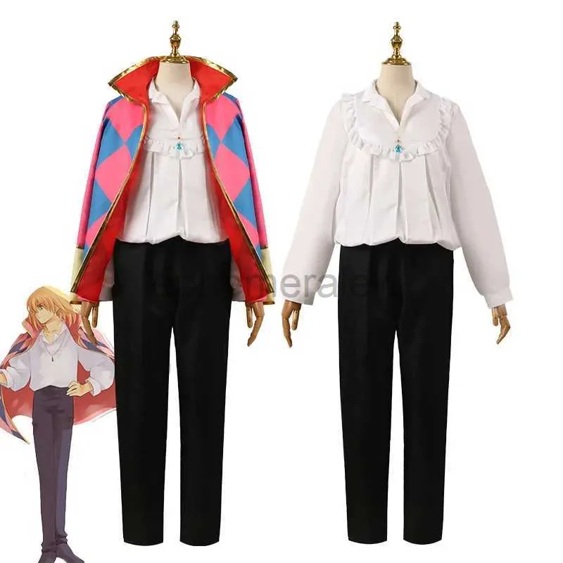 Anime Costumes Anime Howl Cosplay Costume Howl's Moving Castle Cosplay Jacket Necklace Coat Full Set Halloween Costumes For Women Men ZLN231128