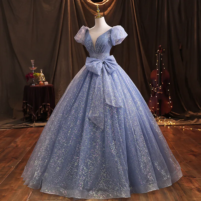 Blue Tulle Prom Dress with Big Bow & Beading - Formal Evening Party Wedding Guest Gown from Dhgate Mother's Dresses - price 282.83 Blue Tulle Prom Dress with Big Bow & Beading - Formal Evening Party Wedding Guest Gown from Dhgate Mother's Dresses - price 282.83