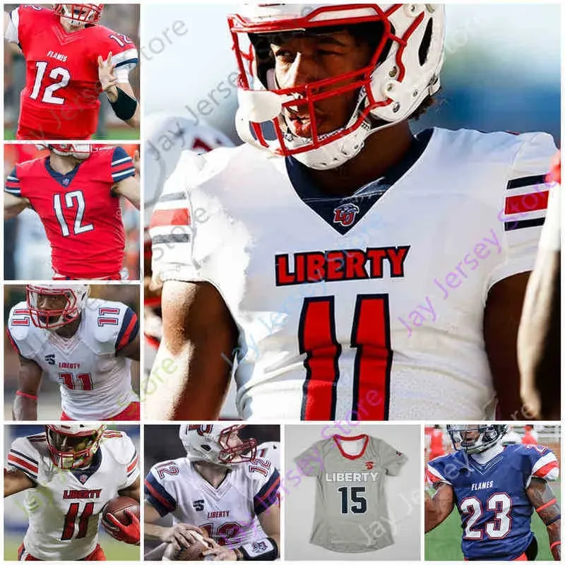 Maglie University Custom Liberty Flames Maglia da calcio NCAA College Frankie Hickson Antonio Gandy-Golden Kevin Shaa 25 Pe High