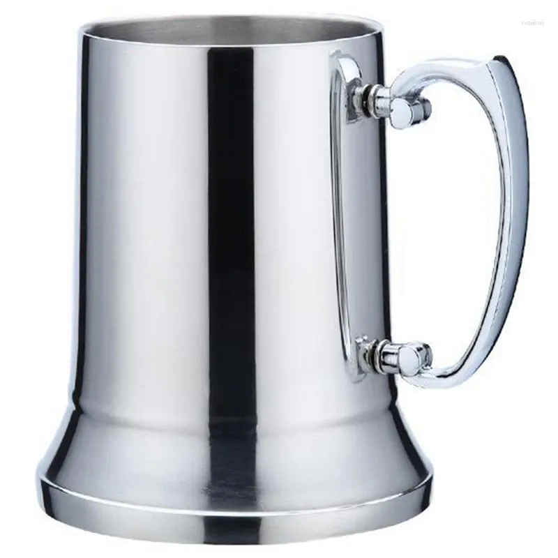 Canecas Tankard Stein Dupla Parede Cerveja Leite Com Punho Copo De Café