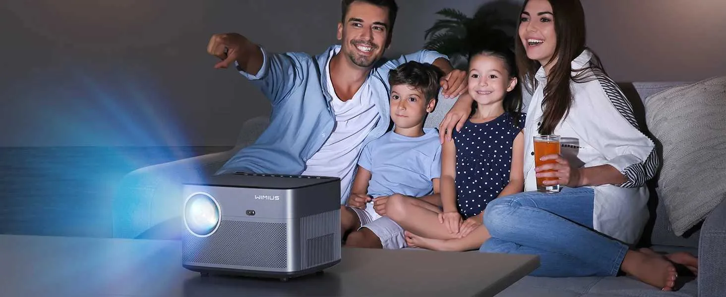 4K Projector - Native 1080P Full HD, 500 ANSI Lumens, 15000 Lux, WiFi 6 ...