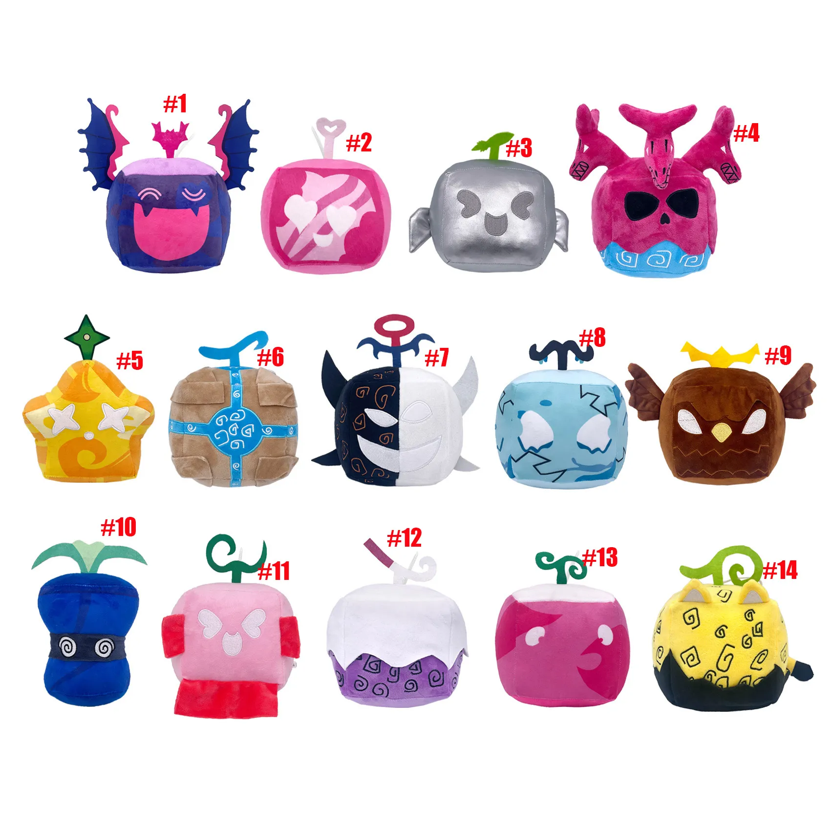 Blox Fruits jeu série jouets en peluche boîte à fruits diable peluche  poupée 14 Styles