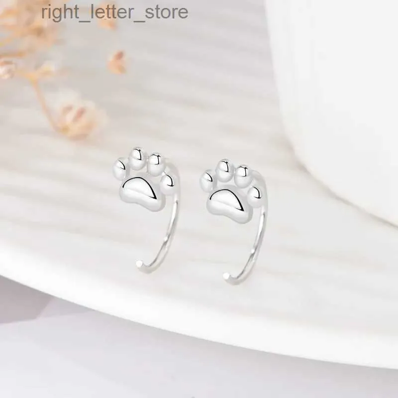 Ohrstecker KOFSAC Hypoallergene Katzenpfoten-Ohrringe aus 925er-Sterlingsilber, modische niedliche Ohrhaken-Ohrringe für Damen und Herren, Schmuck, süßes Mädchen-Geschenk, YQ231128