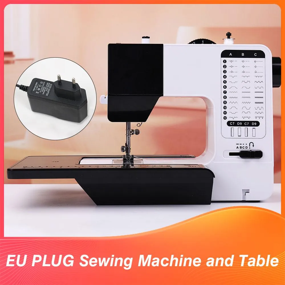 Machines Machine à coudre domestique livraison gratuite Portable pratique Mini Overlock tricot bouton de démarrage électrique avec Table à pédale