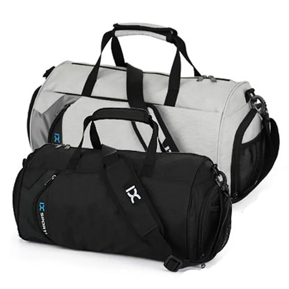 Utomhuspåsar Sport Gym Bag torr och våt separering Cylindrical Travel Duffel Portable Weekender Carry On Shoulder for Ourdoot Busi 231128