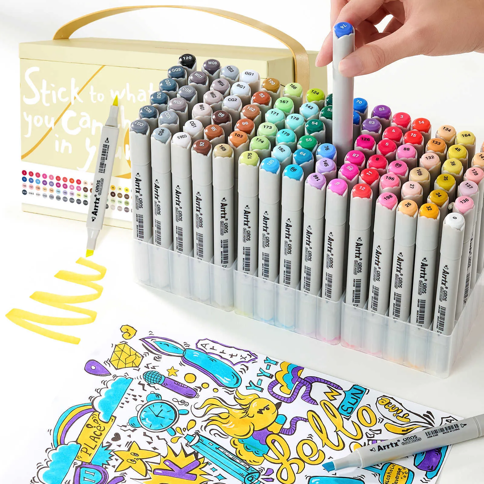 Arrtx OROS Watercolor With Pen Outline 80/90 Alcohol Markers With Brush Tip  And Portable Packaging Box For Sketching, Artists, Beginners, And Kids  P230427 From Musuo05, $68.09