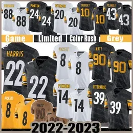 Najee Harris 8 Kenny Pickett Football Jersey T.J. Watt Mitchell Trubisky Pat Freiermuth George Pickens Minkah Fitzpatrick ``Steelers``Chris Boswell S01