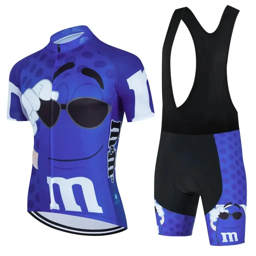 Cykeltröja sätter kläder Professional Skjorta Mens Clothing Cartoon Cycle Spring Summer Blue Mountain Bike Shorts Man MTB 231127