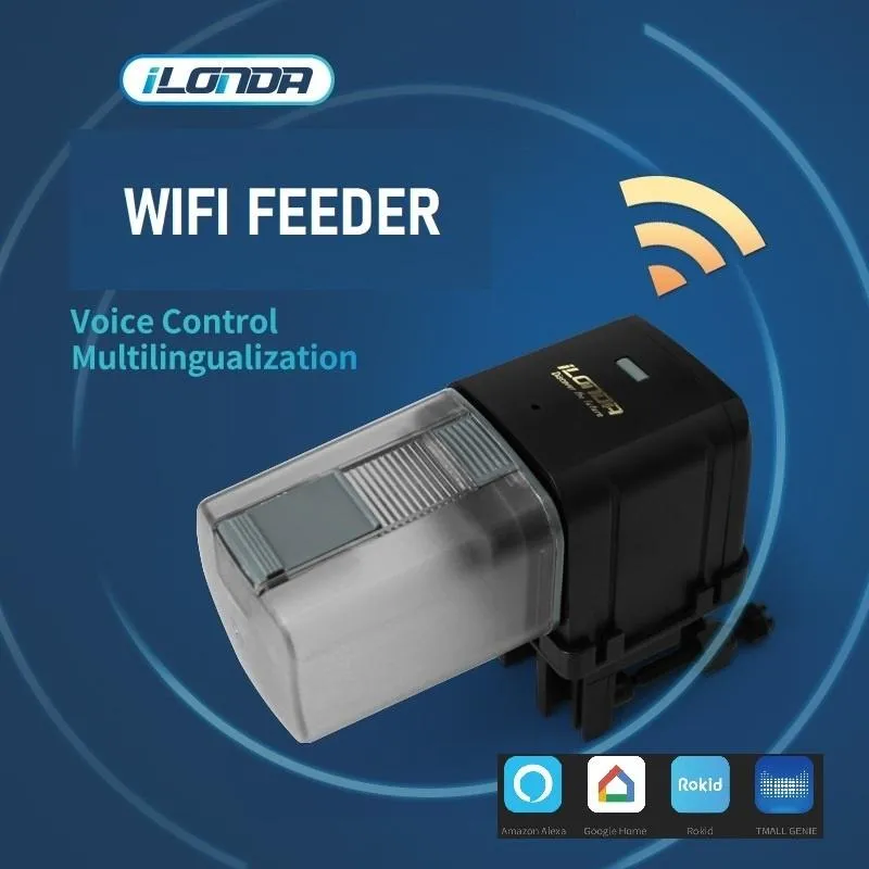 Feeders Ilonda Aquarium Fish Feeder Automatyczne Wi -Fi Odległe inteligentne czas inteligentny prosta wersja międzynarodowa