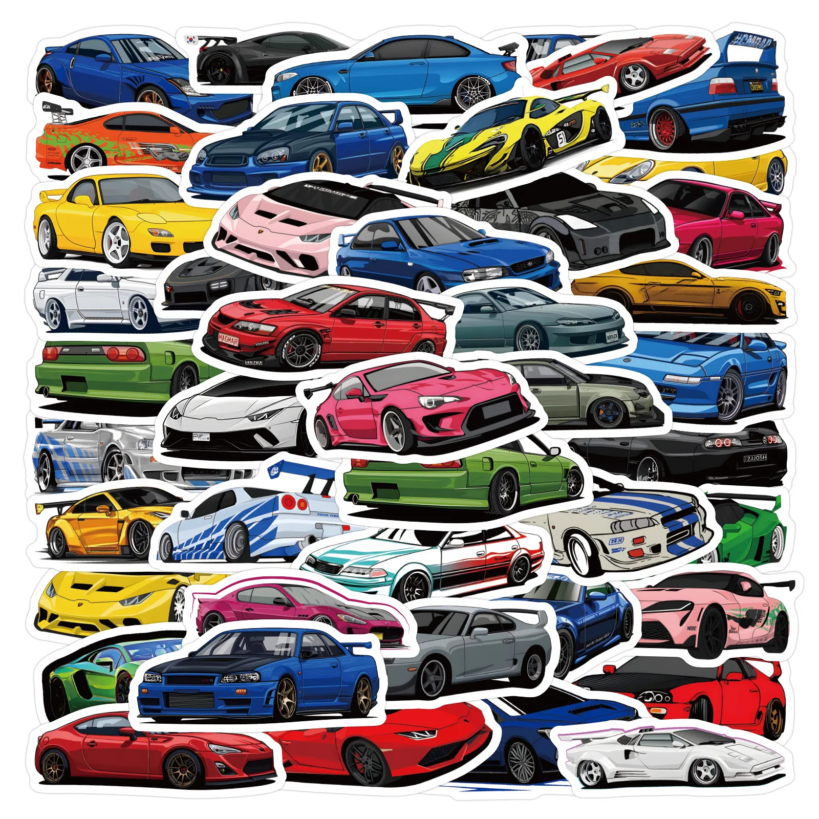 60pcs Karikatür JDM Çıkartmaları JDM Araba Graffiti Sticker Dizüstü Motosiklet Luagage Çıkarma Gitar Stickers Toptancılar