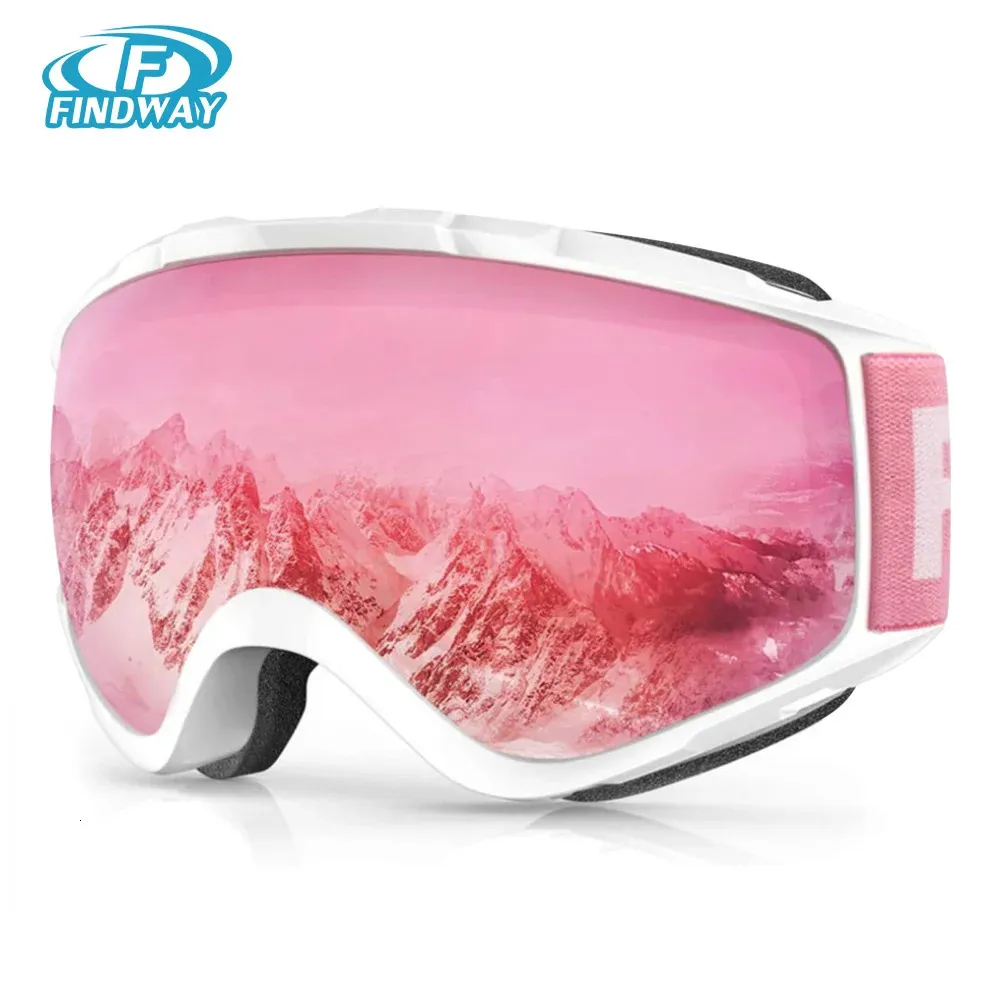 Lunettes de ski Findway pour adulte, lentille double couche, anti-buée, protection UV, conception OTG, compatible avec le ski, le snowboard, 231127