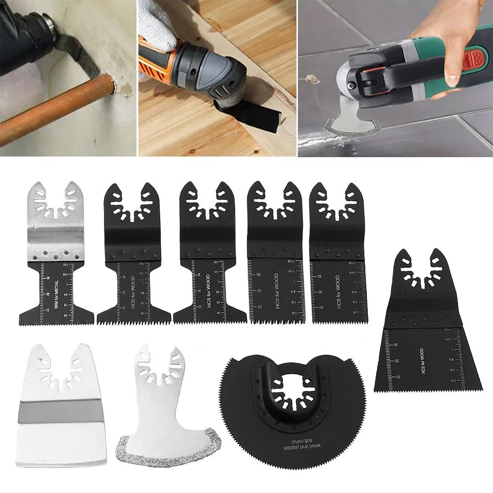 ZAAGBLADEN 12PCS SAW BLADES UNIVERSAL MULTITOOL TOOLクイックリリースキットプロフェッショナルウッド/メタルFEINマルチマスターDremel Bosch