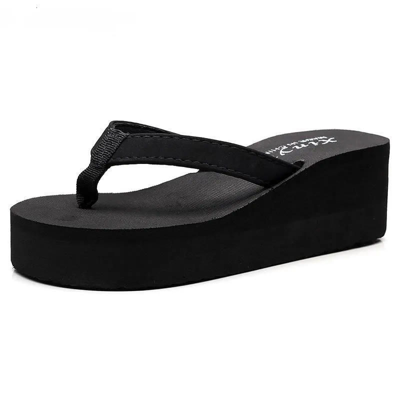 Wedge Black Htuua Slippers Fashion Women Sandals Casual Beach Flop Flops Summer Shoes Platform Slides High Heels SX2114 230428 GAI 36189