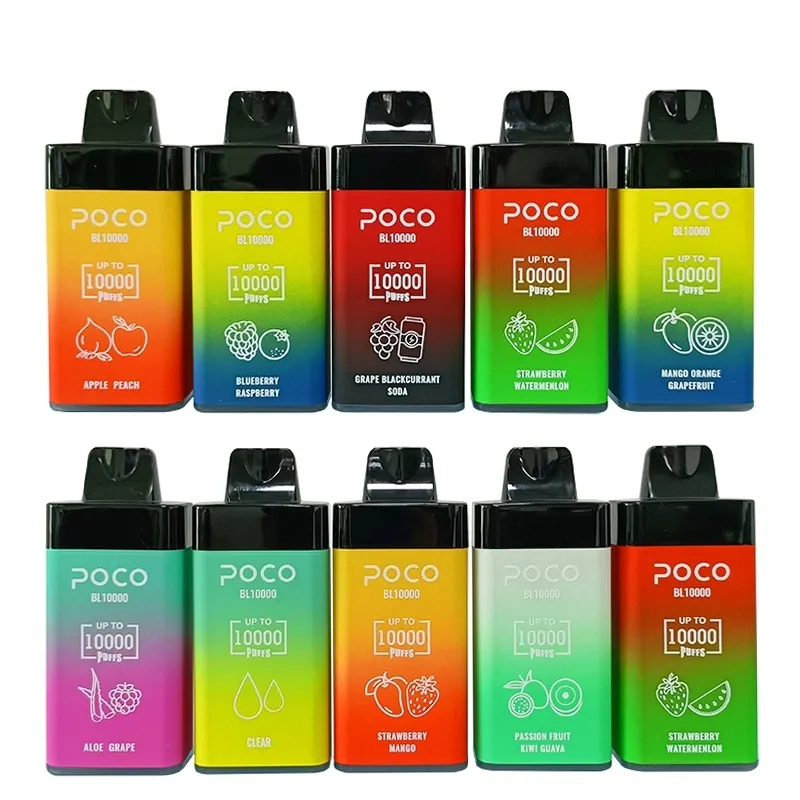 Livraison gratuite EU Entrepôt Original 10000 Puffs Jetable Vape Poco Bl10000 Cigarette Électronique Débit D'air Réglable 20 ml 15 Flaovrs