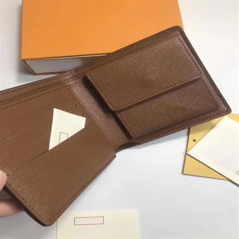 Purse à bains à monnaie pour hommes décontractés entièrement sac à carte courte portefeuille en cuir Carte de crédit multifonction Clip Pocket Storage Square307V