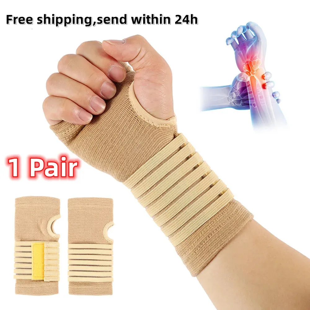 Wrist Support 1 Pair Elastic Guard Fitness Wristband Arthritis Sprain Band Carpal Protector Hand Brace Sports Supports Accessories 231127