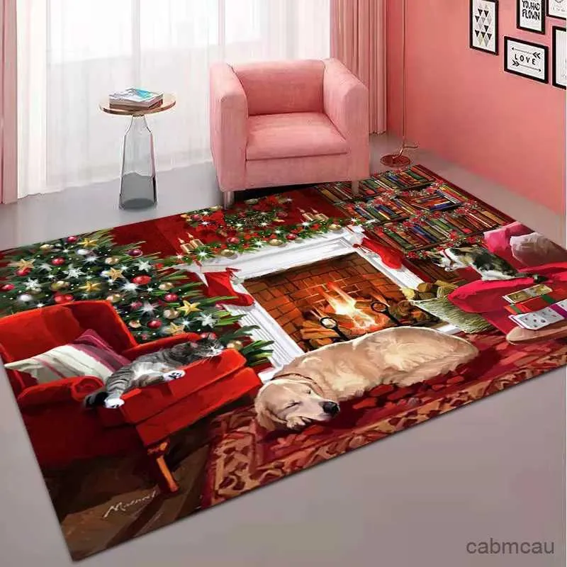 Tapetes Decorações de Natal Tapete para Sala de estar Decoração de Casa Sofá Mesa Grande Área Tapete Quarto Entrada Capacho Banheiro Tapete antiderrapante