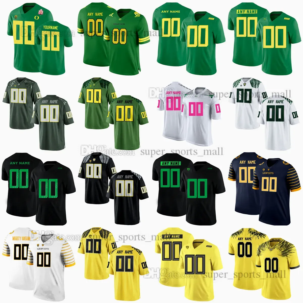 الشباب المخصص NCAA Oregon Ducks Bo Nix College Football Jerseys 1 Noah Sewell 58 Penei Sewell 5 Kayvon Thibodeaux 2 Devon Williams 2 Wright 2 High