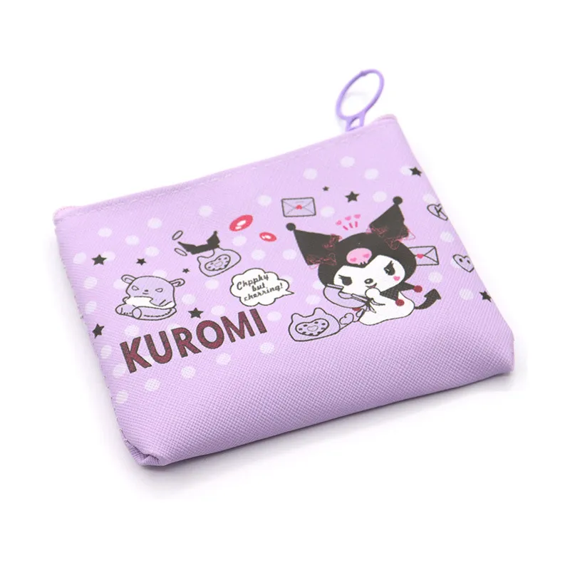 Mode Kawaii Pink Purple Kuromi Melody Geldbörse Große Kapazität Münze Reißverschlusstasche Zubehör 3 Stile