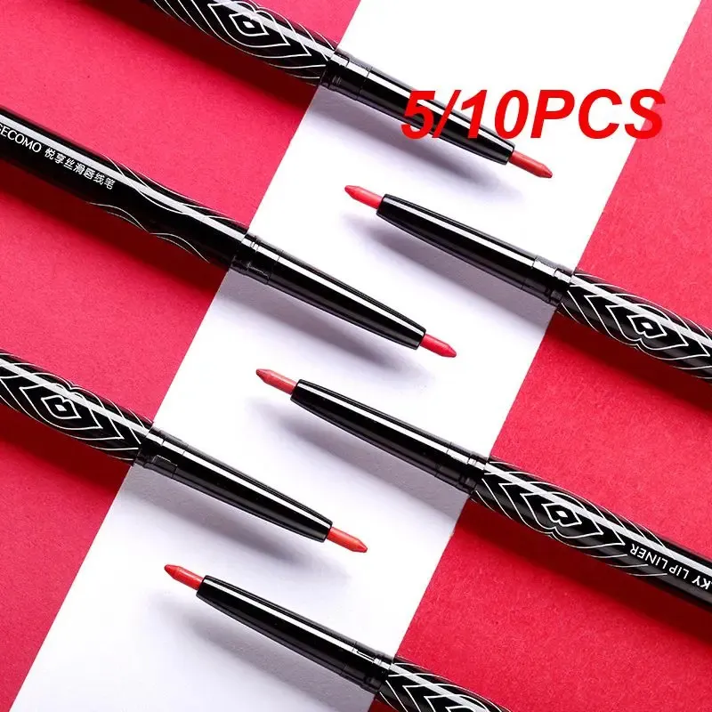 Lip Pencils 5/10PCS Waterproof Matte Lipstick Pencil Lip Liner Contour Tint Sexy Red Charming Lip Matte Long Lasting Moisturizer Lipliner 231128