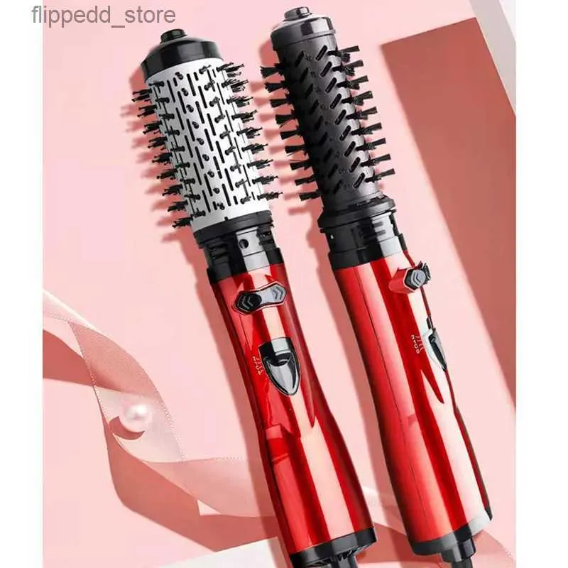 Curling Irons 2 In 1 Rotating Brush Hot Air Styler Comb Curling Iron Roll Styling Brush Hair Dryer Blow With Nozzles 2 Speed 3 Heat Setting Q231128