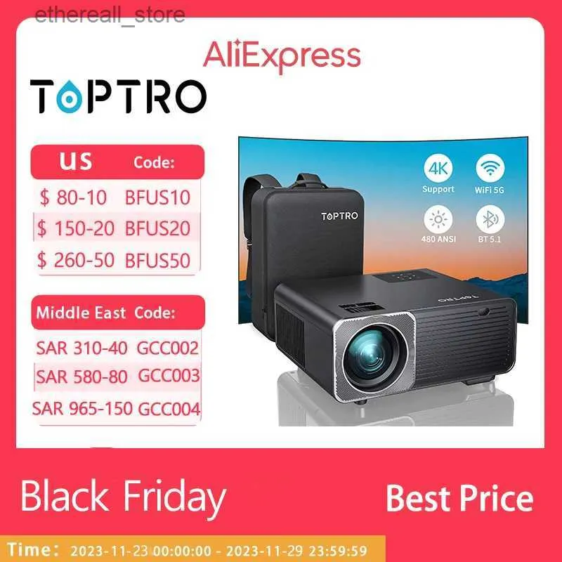 Projectors TOPTRO TR22 Outdoor Projector 4K Supported Native 1080P Full HD  480 ANSI 5G WiFi Bluetooth Projector 4D/4P Keystone Correction Q231128 From  Ethereall, $104.89