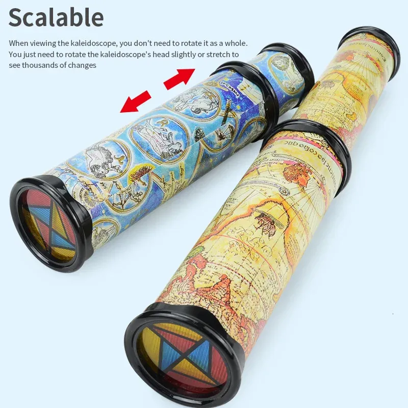 Novelty Games Kaleidoscope of children s ever changing three mausoleum mirror interior retractable rotation kindergarten classic toys 231128