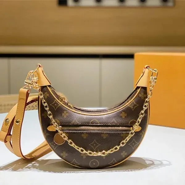 MT Loop Bag Croissant Bags Shoulder Hobo Designer Purse Cosmetic Half-moon Baguette Underarm Handbag Crossbody Metal Chain Collection Luxury Women