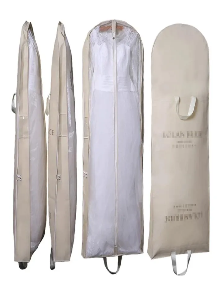 180 cm respirant robe de mariée sacs à vêtements suspendus vêtements cache-poussière stockage sac de voyage pliable robe de soirée de protection 2204277440878
