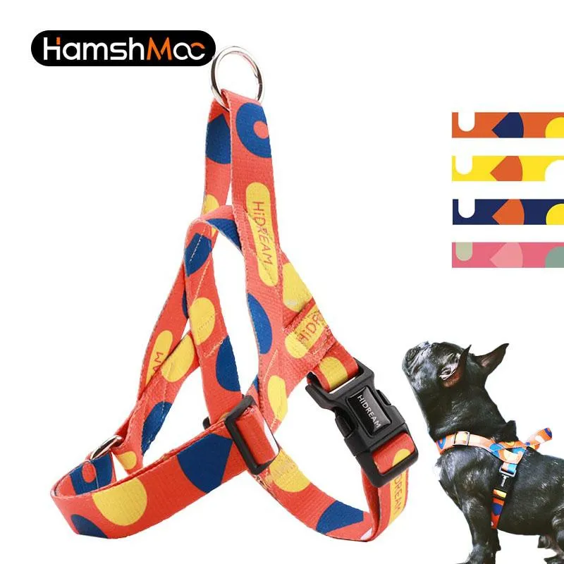 Harnesses HamshMoc Soft Nylon Dog Harness Strap Plaid Adjustable Quick Fit Training Walking Belt Harness Small Dog Medium Dogs Puppy Perro