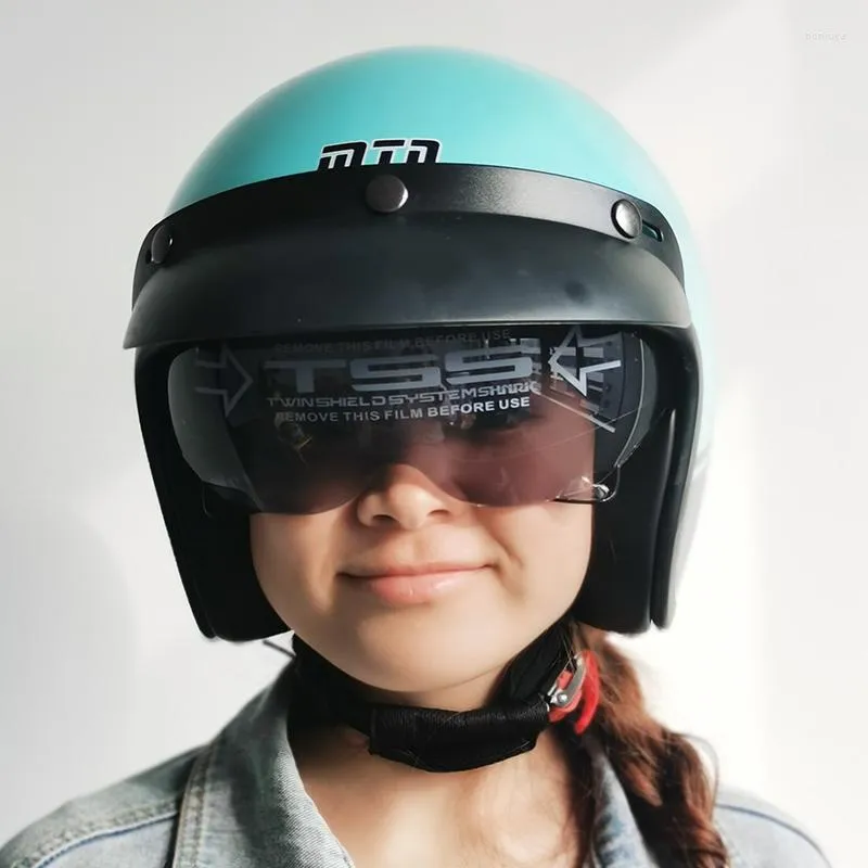 Motorcykelhjälmar MTN Öppna ansiktshjälm specialdesign för sommarflickor vintage