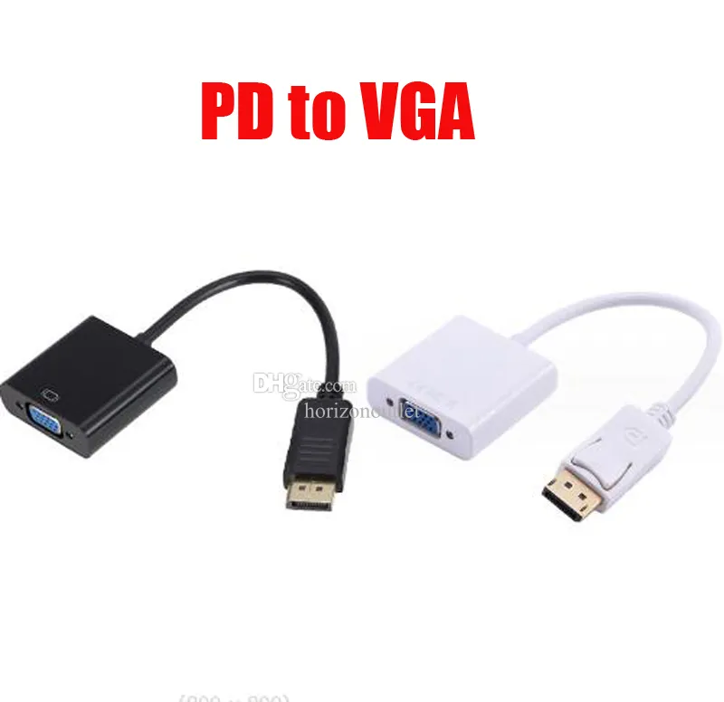 DisplayPort Display Port DP vers VGA Adaptateur Câble Mâle vers Femelle Convertisseur Ligne pour PC Ordinateur Portable HDTV Moniteur Projecteur Avec Sac Opp