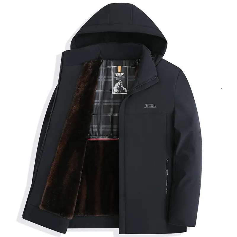 Parkas pour hommes 2023 vêtements polaires chaud épais doublé mâle noir lourd extérieur thermique rembourré décontracté automne hiver vestes hommes 231127