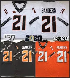 NCAA Oklahoma State Cowboys #21 Barry Sanders College Football Jerseys Stitched White Orange Nice clothes