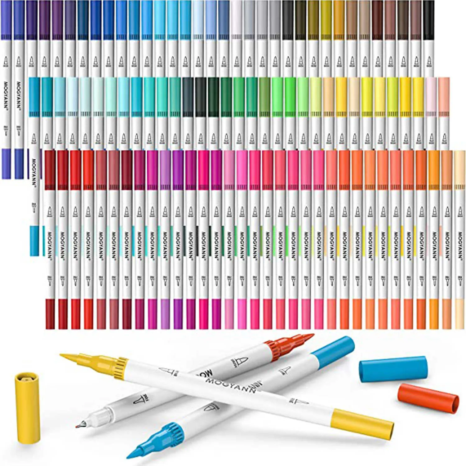 12pcsWatercolor Dual Pens 100 Colors Marker Brush Fine Tip Markers for Kids Adult Coloring Book Art Supplies P230427