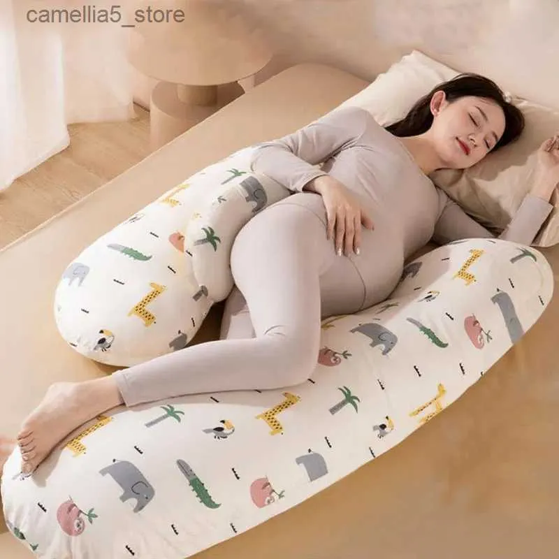 Maternity Pillows Large Size H-shaped Pregnancy Pillow Pure Cotton Breathable Bottom Maternity Pillow Waist Protection Pregnant Women Pillow Q231128