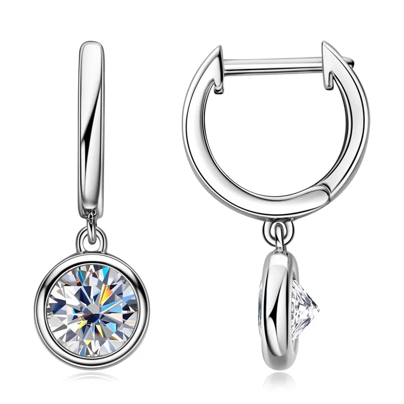 Orecchini da donna fantasia Orecchini in argento sterling 925 con diamanti Moissanite Bling Orecchini a cerchio Gioielli per ragazze Borchie regalo belle da donna