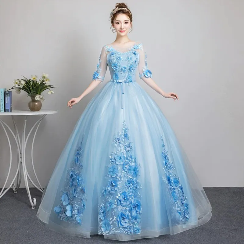 Ball Mother Of The Lace Appiques Dresses Half Sleeves Plus Size Elegant Evening Gown Long Party Gowns Prom Bride Dress For Beach Wed 403