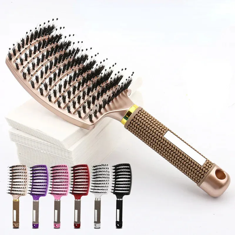 Brosses à cheveux Brosse à cheveux Massage du cuir chevelu Peigne Brosse à cheveux Poils Nylon Femmes Humide Bouclés Démêler Brosse à cheveux pour salon de coiffure Outils de coiffure 231128