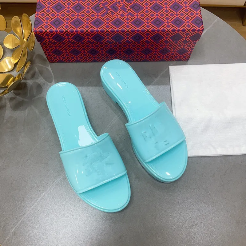 Embroidered Leather Slide Sandals Designer Slides With Floral